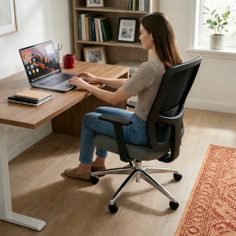 Saxen Don't Task Chair in Grey Fabric - Refurbished