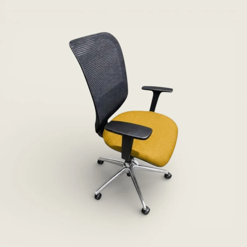 Saxen Don't Task Chair in Yellow Fabric - Refurbished