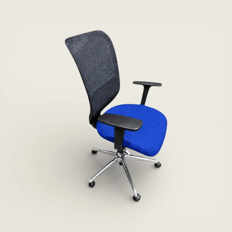 Saxen Don't Task Chair in Blue Fabric - Refurbished