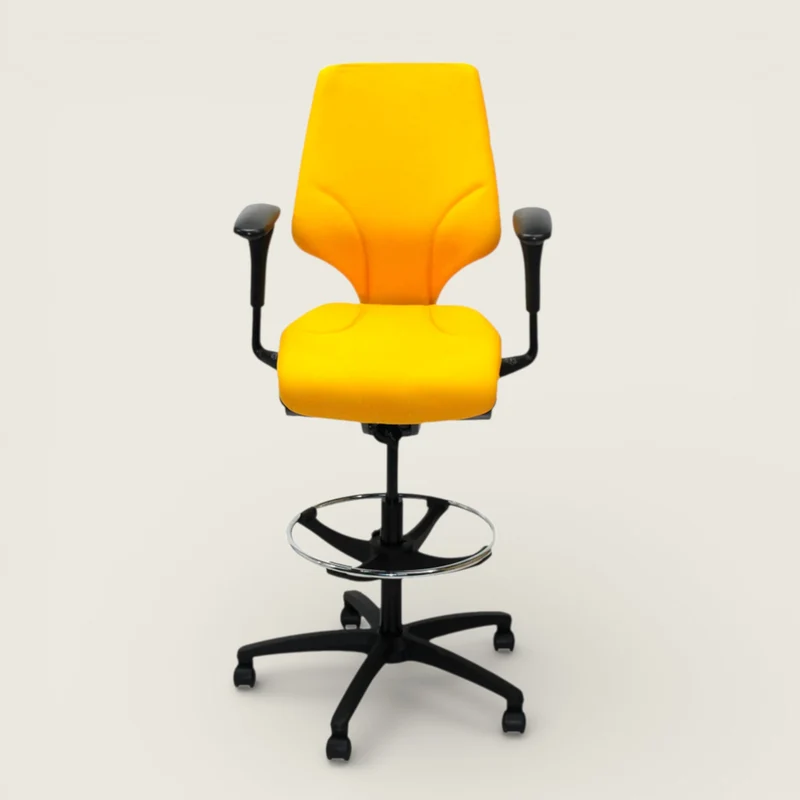 Giroflex: G64 Draughtsman Chair in Yellow Fabric - Refurbished