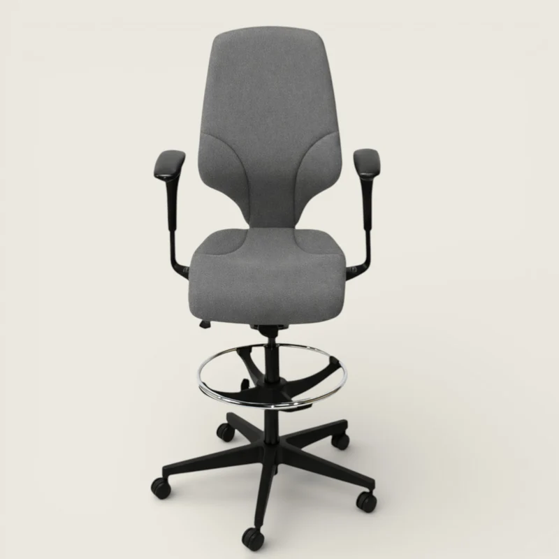 Giroflex: G64 Draughtsman Chair in Grey Fabric - Refurbished