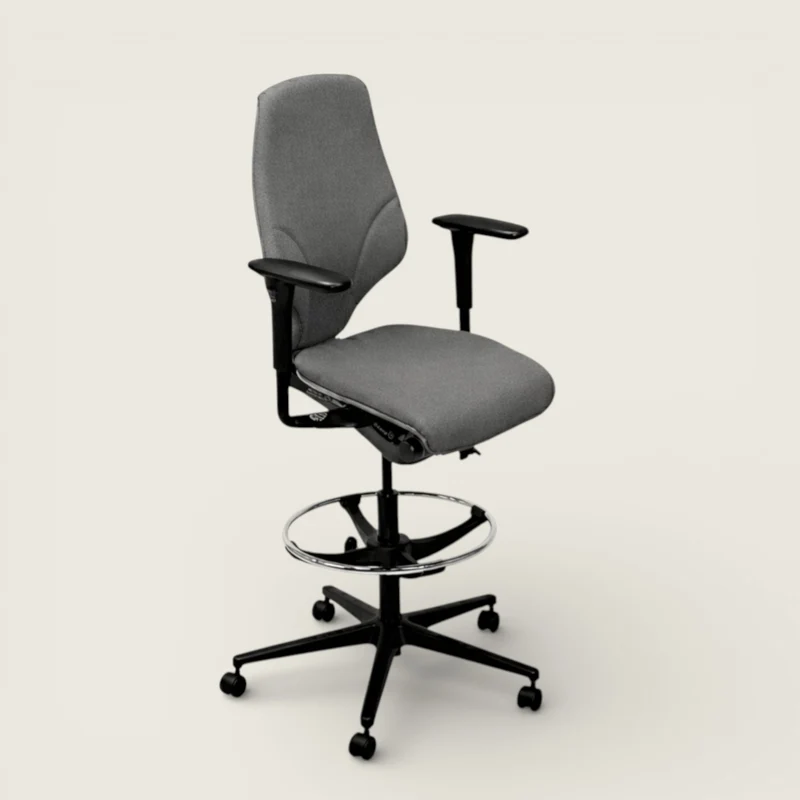 Giroflex: G64 Draughtsman Chair in Grey Fabric - Refurbished