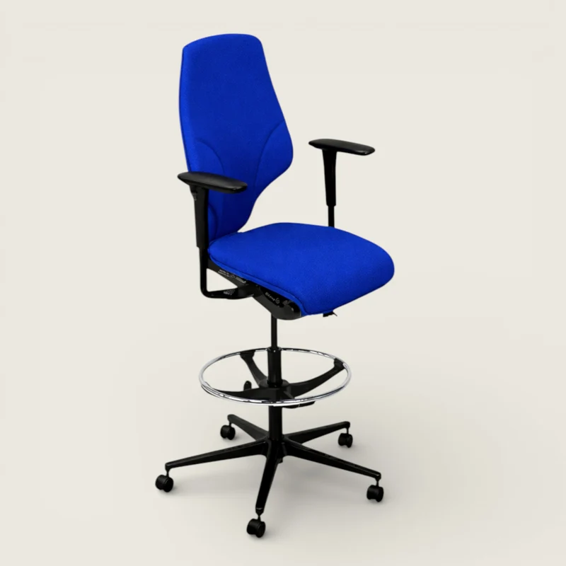 Giroflex: G64 Draughtsman Chair in Blue Fabric - Refurbished