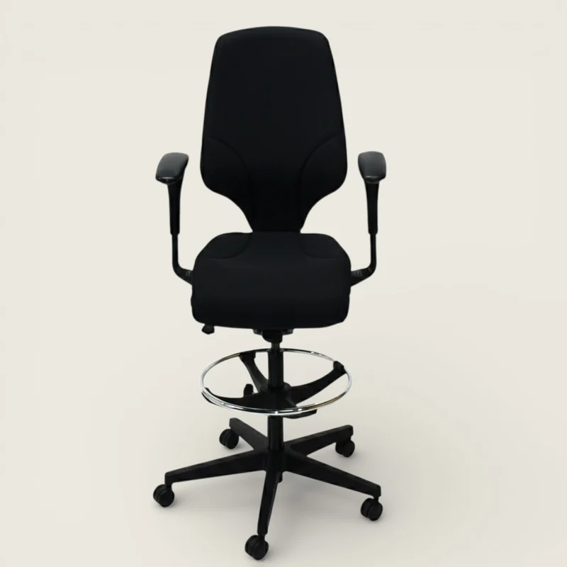 Giroflex: G64 Draughtsman Chair in Black Fabric - Refurbished