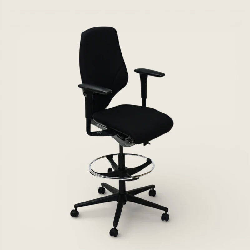 Giroflex: G64 Draughtsman Chair in Black Fabric - Refurbished