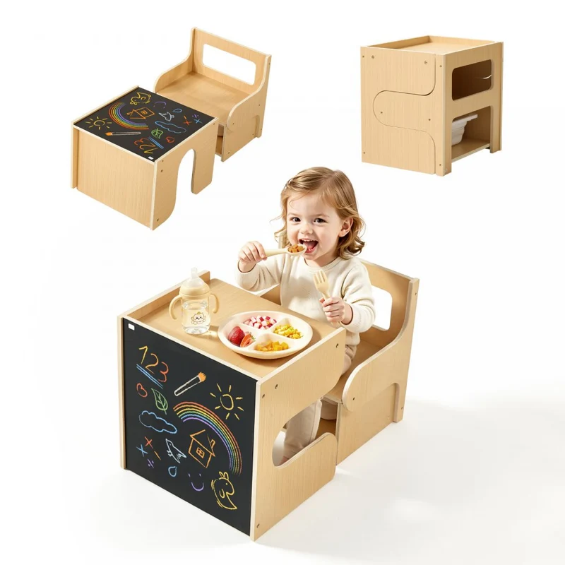 Conjunto Mesa Cadeira Montessori Madeira 1-5 Anos