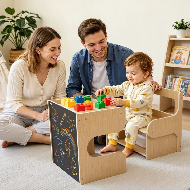 Conjunto Mesa Cadeira Montessori Madeira 1-5 Anos