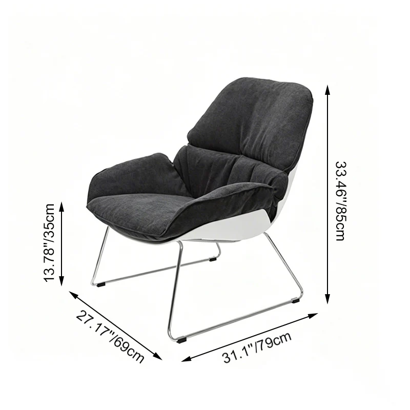 Contemporary Nordic Reception Chair - Upholstered PP Fabric Lounge Chair With Steel Frame For Office, Cafe & Living Room