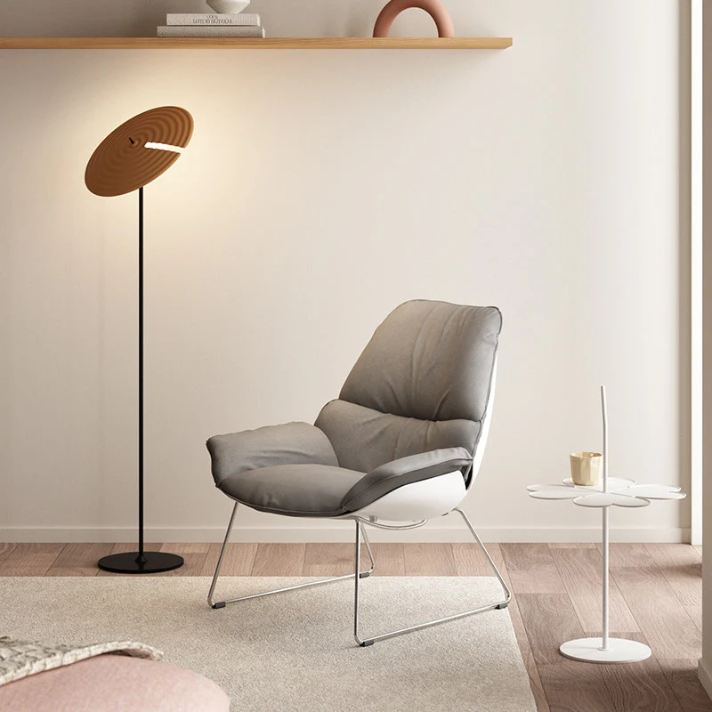 Contemporary Nordic Reception Chair - Upholstered PP Fabric Lounge Chair With Steel Frame For Office, Cafe & Living Room