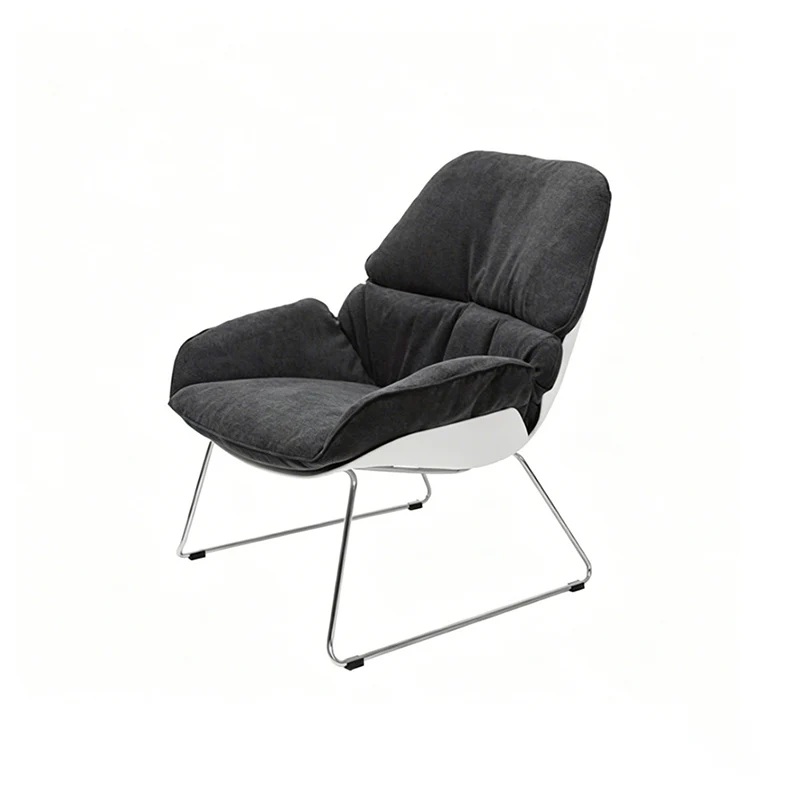 Contemporary Nordic Reception Chair - Upholstered PP Fabric Lounge Chair With Steel Frame For Office, Cafe & Living Room