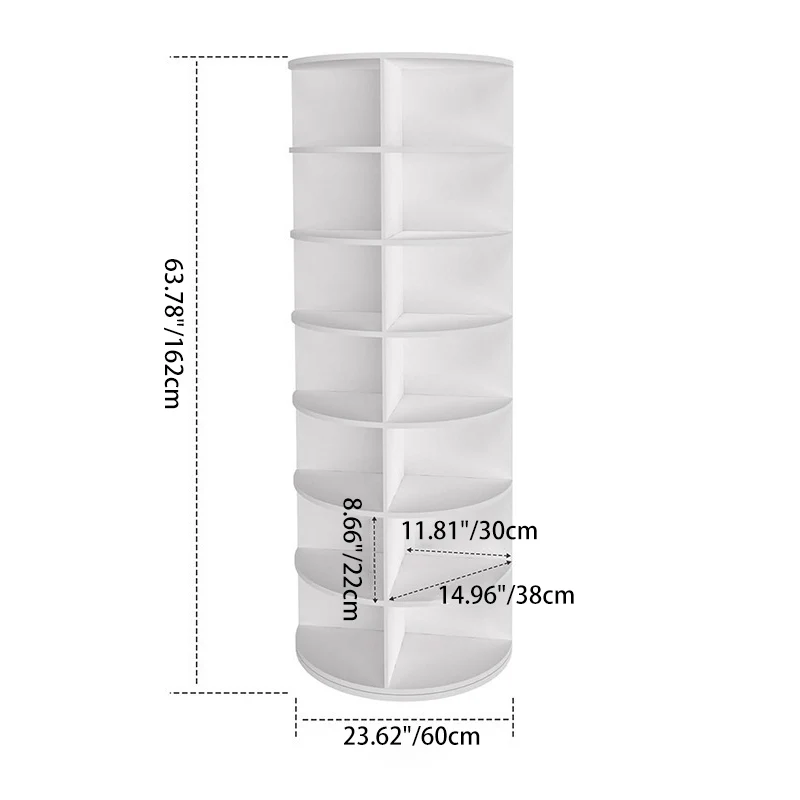 Modern Minimalist PVC Wood-Plastic Board Round Display Rack 4/5/6/7-Tier Rotating Storage Rack For Bedroom & Living Room