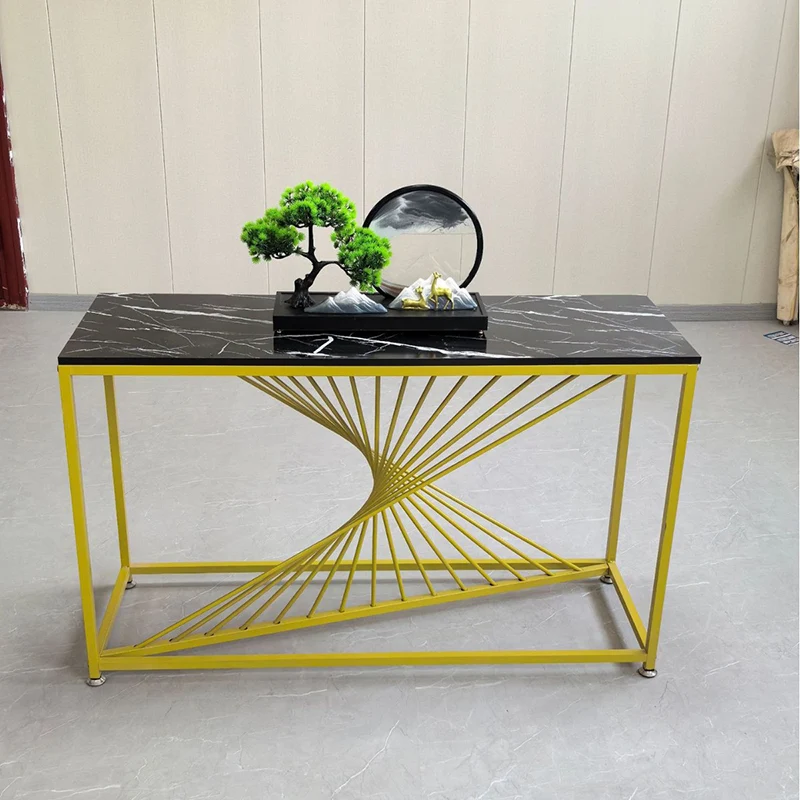 Contemporary Luxury MDF Steel Rectangular Console Table For Entryways