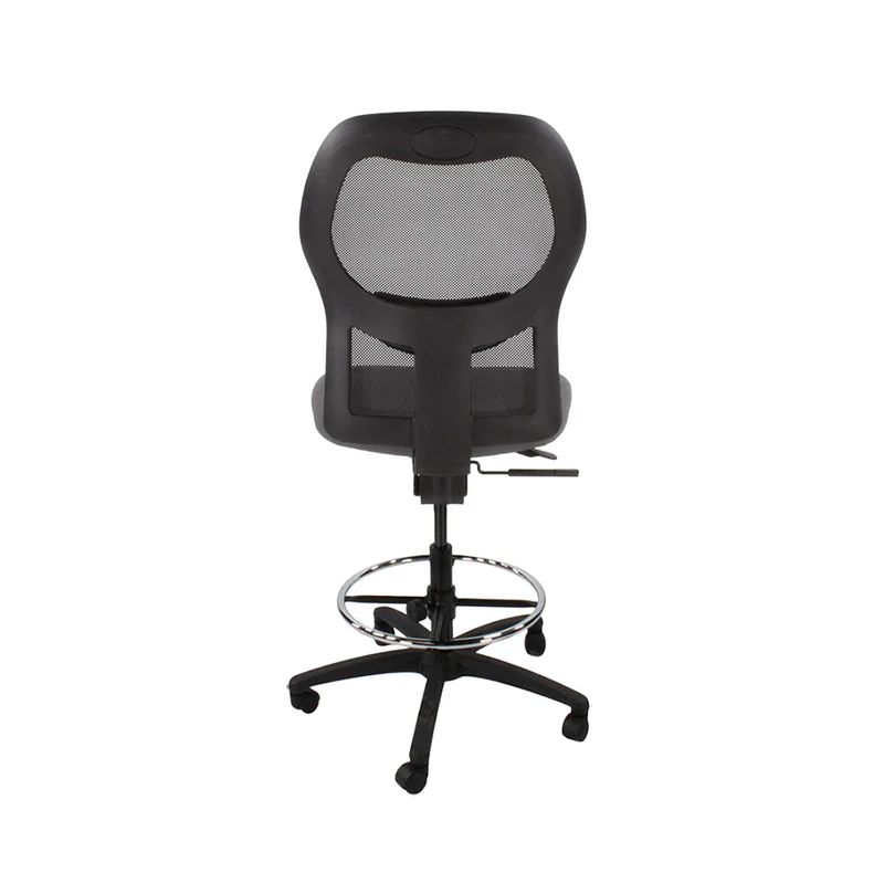 Ahrend: 160 Type Draughtsman Chair Without Arm in Grey Fabric - Black Base - Refurbished