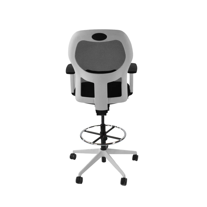 Ahrend: 160 Type Draughtsman Chair in Black Fabric - White Base - Refurbished
