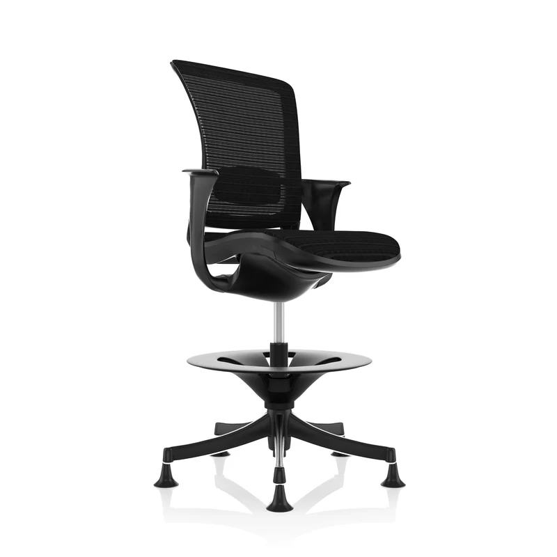 Comfort Seating: Skate Draughtsman Chair in Black - Refurbished