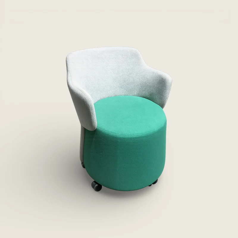 Orangebox: Skomer Compact Grey Back and Green Seat Armchair - Refurbished