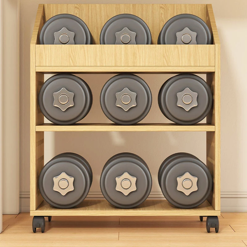 Modern Minimalist Trapezoid MDF Movable Floor-Standing Storage Shelf 1/2/3-Tier For Study