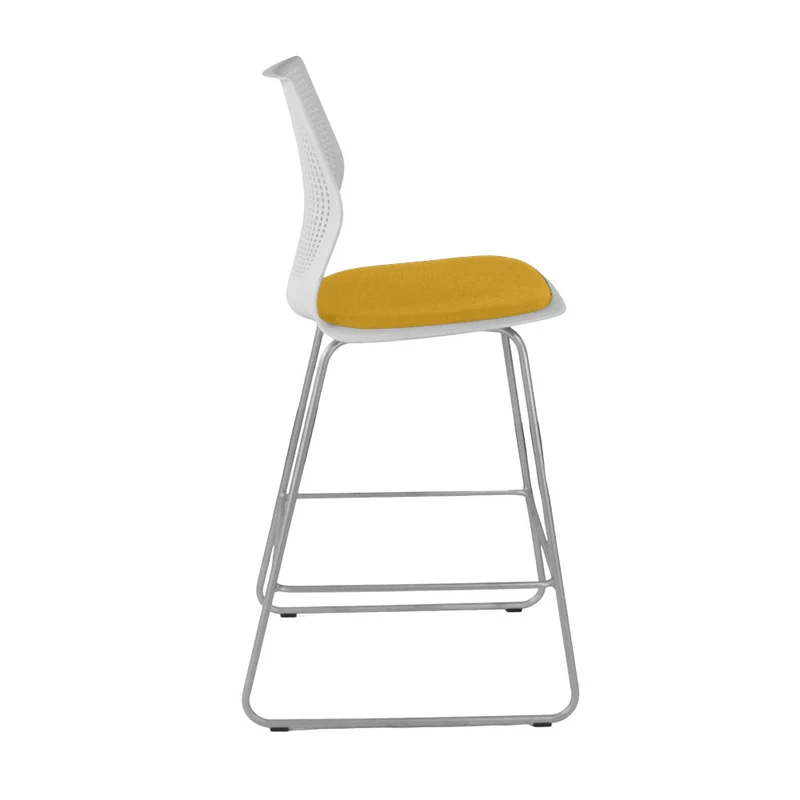 Knoll: Multigeneration Stool in Yellow Fabric - Refurbished