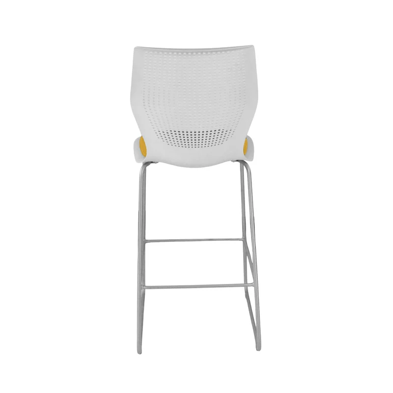 Knoll: Multigeneration Stool in Yellow Fabric - Refurbished