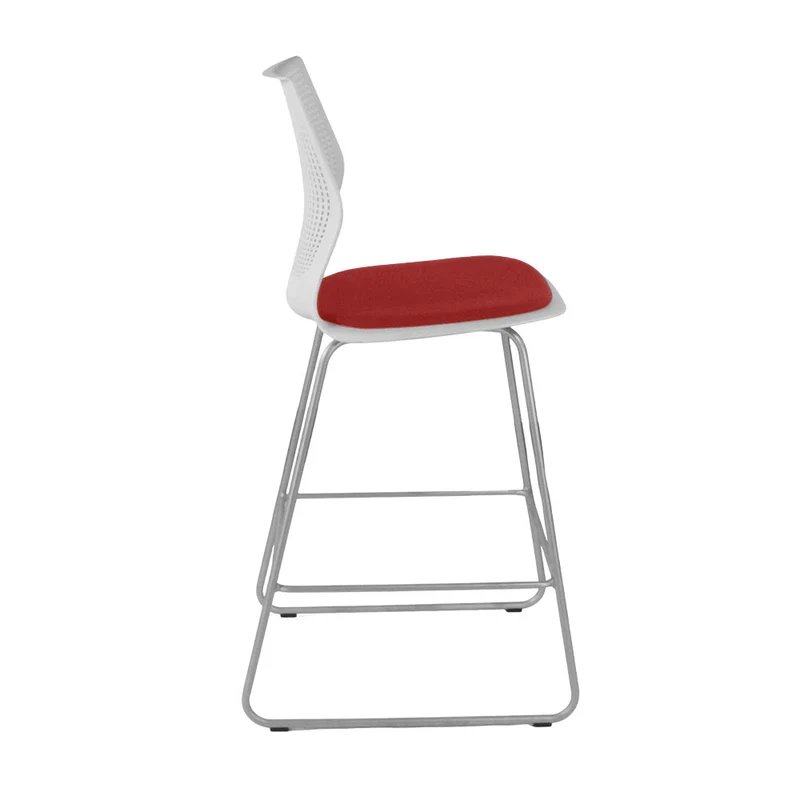 Knoll: Multigeneration Stool in Red Fabric - Refurbished