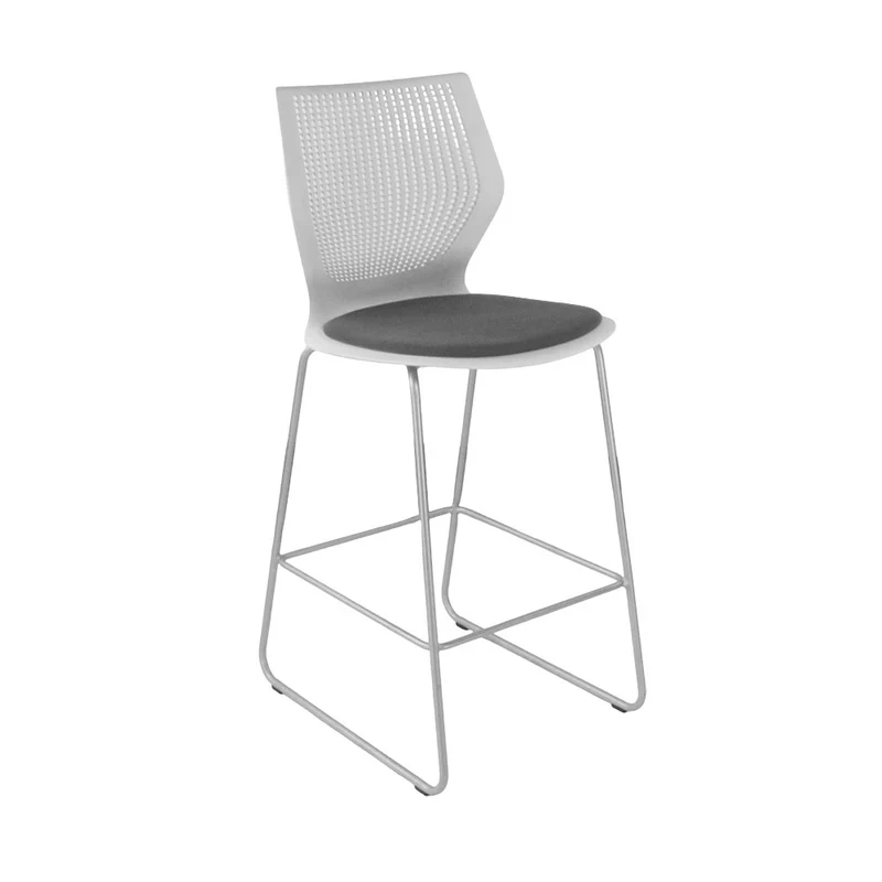 Knoll: Multigeneration Stool in Grey Fabric - Refurbished
