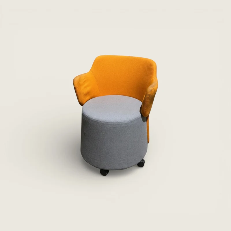 Orangebox: Skomer Compact Orange Back and Grey Seat Armchair - Refurbished
