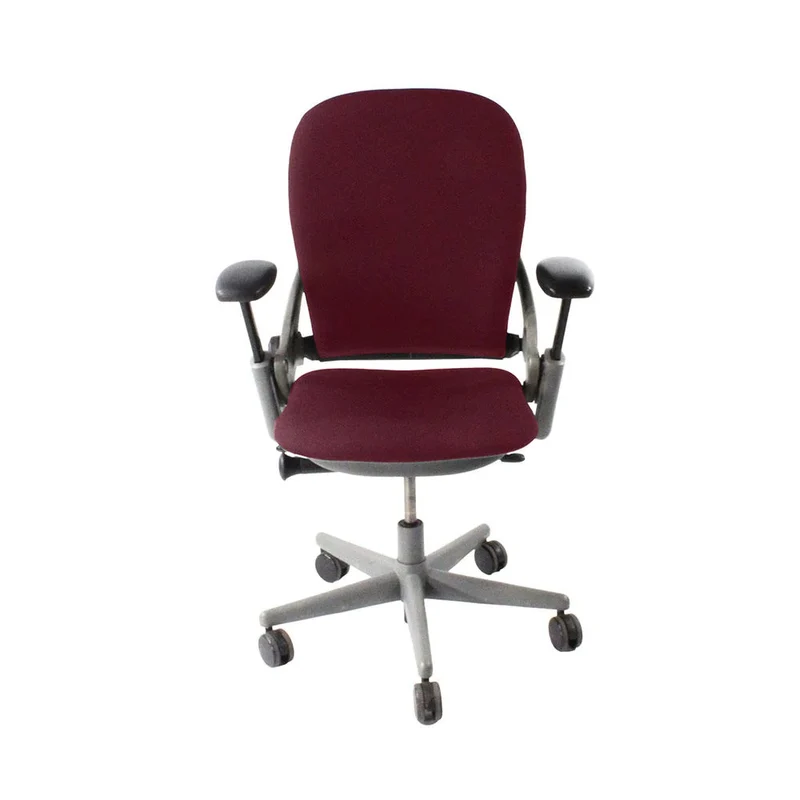 Steelcase: Leap V1 Office Chair - Grey Frame/Burgundy Leather - Refurbished