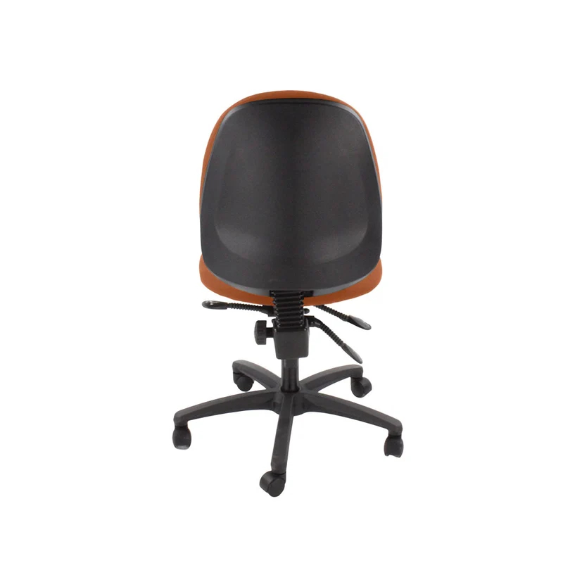 Saxen: Scoop High Operator Chair in Tan Leather Without Arms - Refurbished