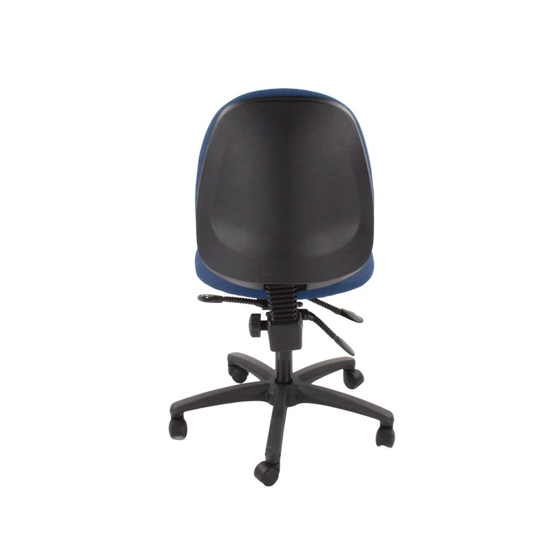 Saxen: Scoop High Operator Chair in Blue Fabric Without Arms - Refurbished