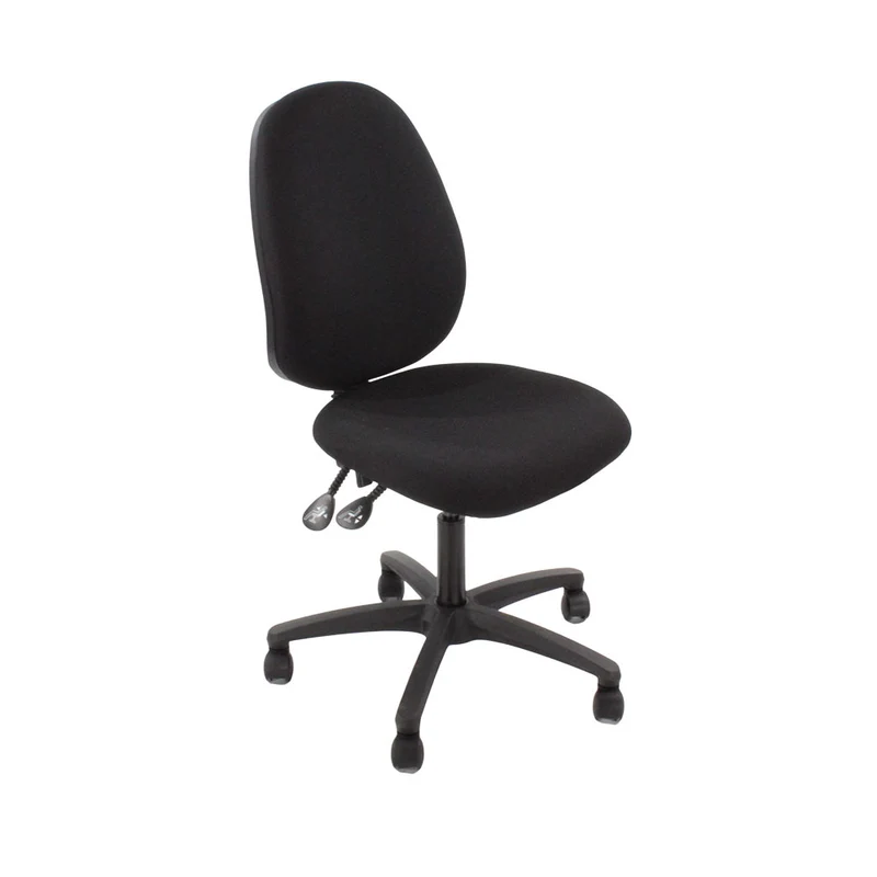 Saxen: Scoop High Operator Chair in Black Fabric Without Arms - Refurbished