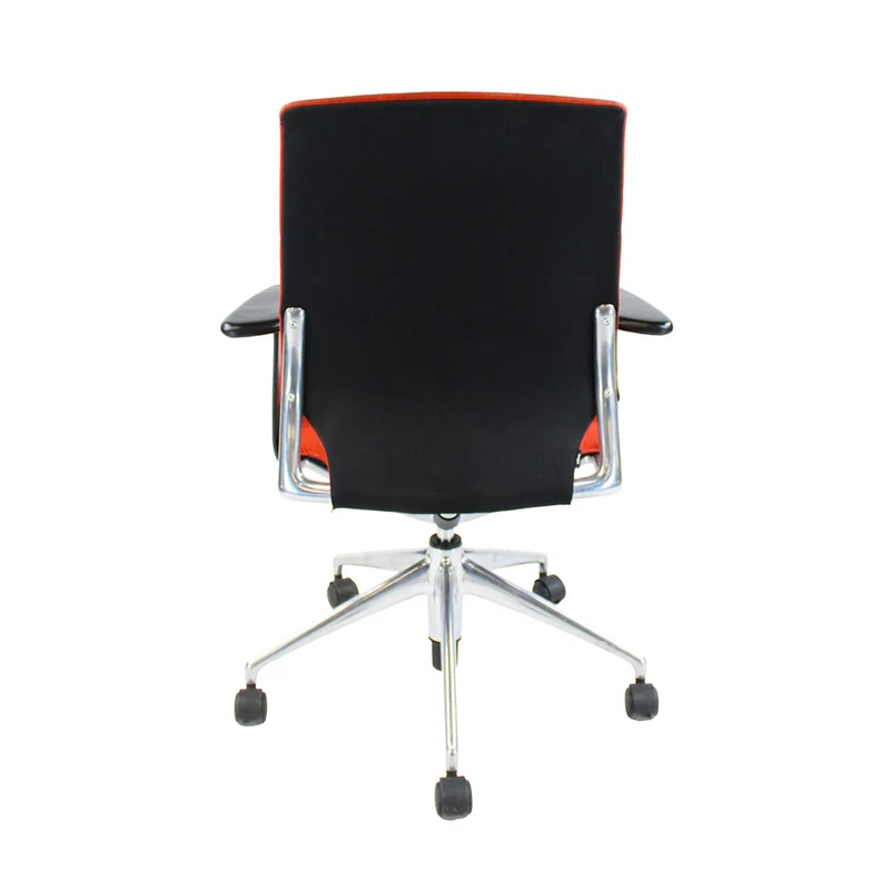 Vitra: Meda Office Chair with Aluminium Frame in Red Fabric - Refurbished