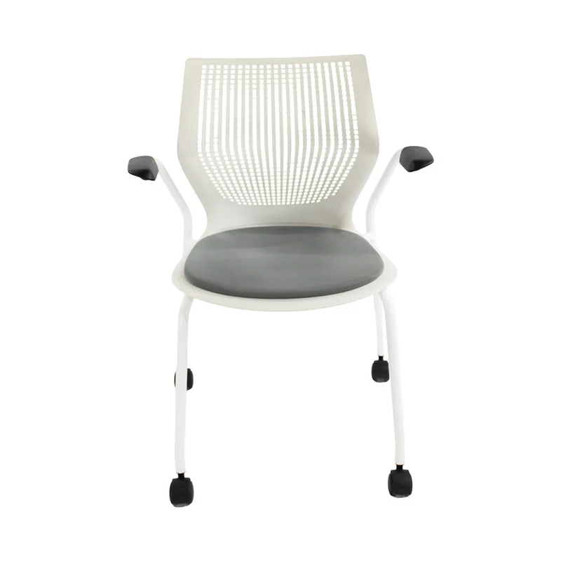 Knoll: Multigeneration Meeting Chair with Wheels in Grey Fabric - Refurbished