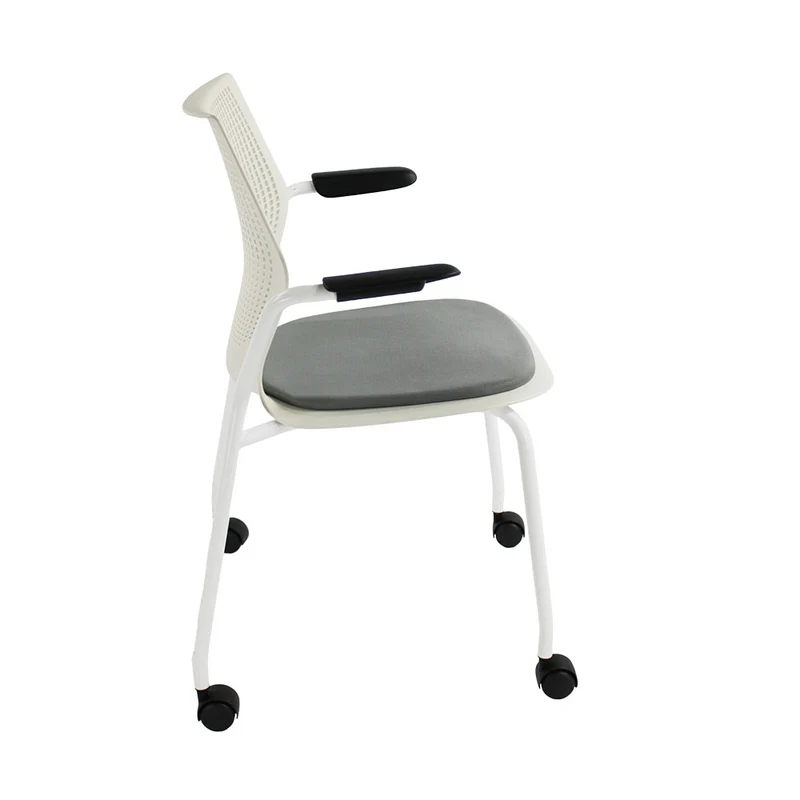 Knoll: Multigeneration Meeting Chair with Wheels in Grey Fabric - Refurbished