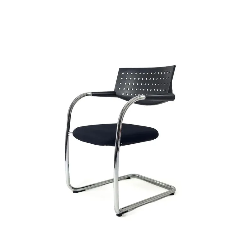 Vitra: VisaVis Meeting Chair in Black Fabric - Refurbished