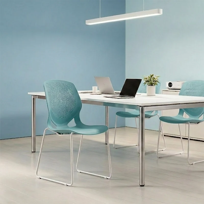Modern Minimalist Backrest Office Chair: One-Piece PP Construction - Multi-Color Training Chair For Home Office