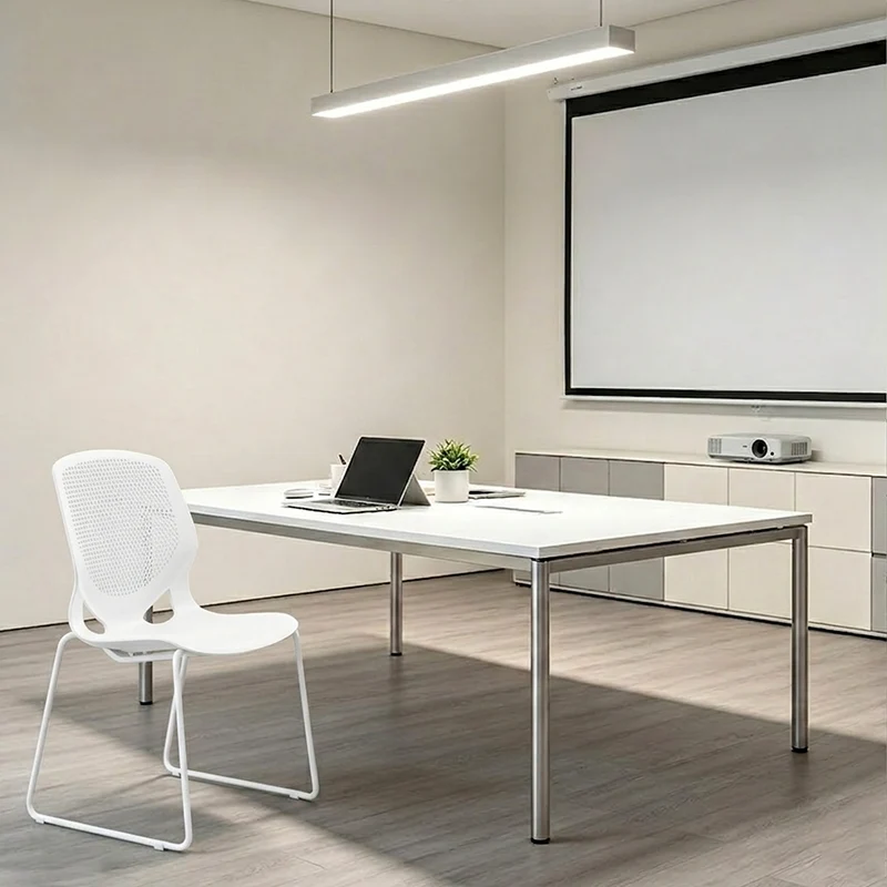 Modern Minimalist Backrest Office Chair: One-Piece PP Construction - Multi-Color Training Chair For Home Office