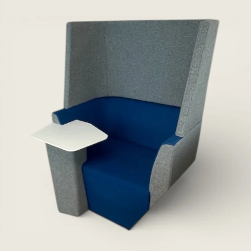 Orangebox: Grey and Blue Away From The Desk (AFTD) High-Back Single Sofa: - Refurbished