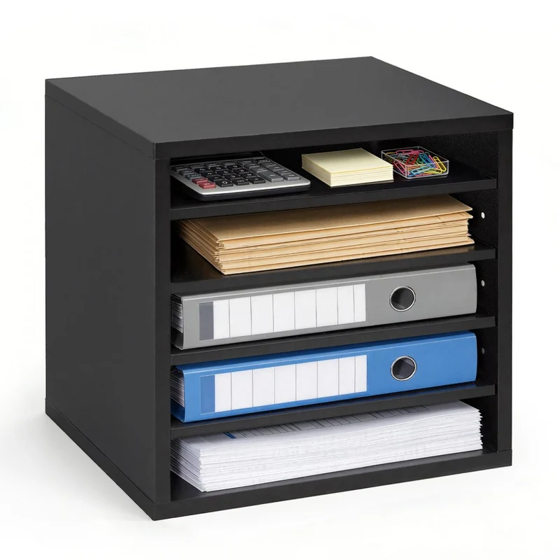 Organizador de documentos 5 compartimentos madeira MDF
