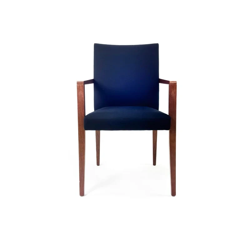 Lesro: Visitors Chair In Navy Blue Fabric - Refurbished