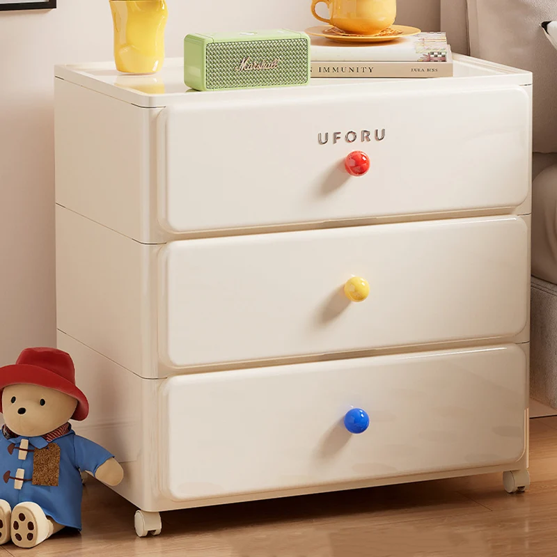Modern Minimalist Integrated Rectangular PP Movable Multi-Layer Storage Cabinet 2/3/4-Drawer For Bedroom