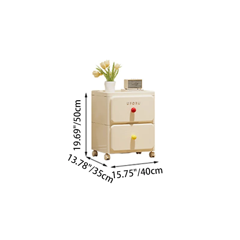 Modern Minimalist Integrated Rectangular PP Movable Multi-Layer Storage Cabinet 2/3/4-Drawer For Bedroom