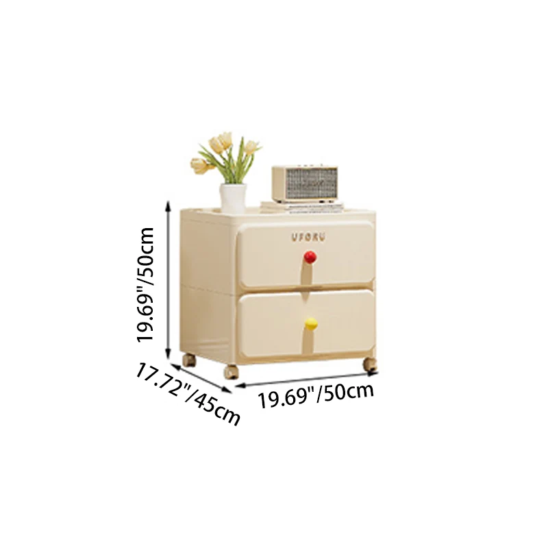 Modern Minimalist Integrated Rectangular PP Movable Multi-Layer Storage Cabinet 2/3/4-Drawer For Bedroom