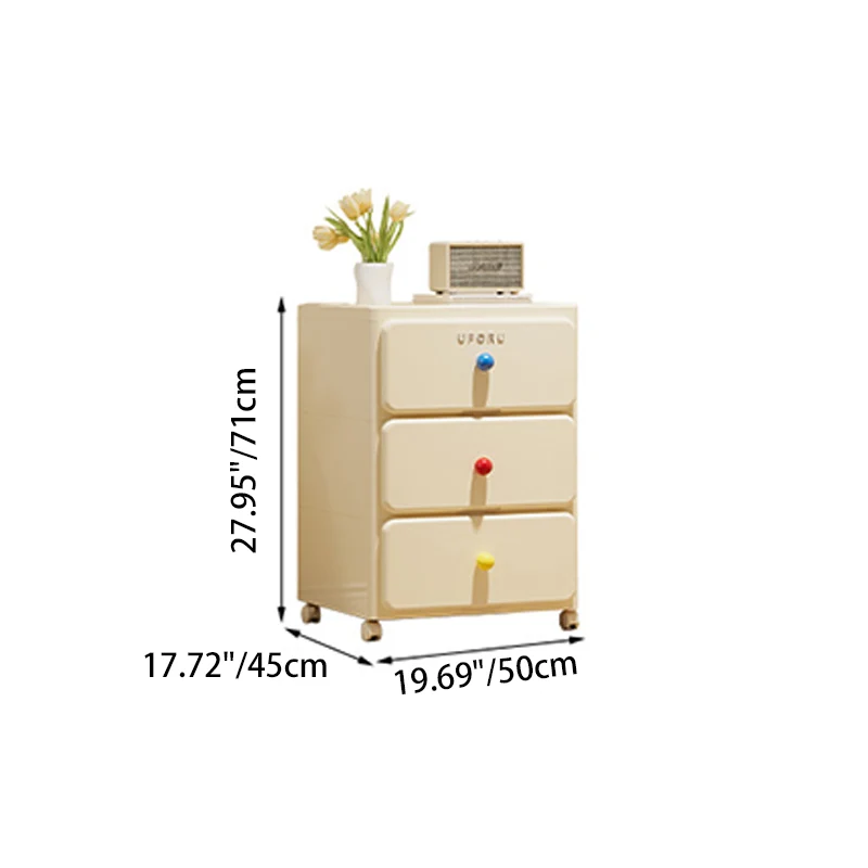 Modern Minimalist Integrated Rectangular PP Movable Multi-Layer Storage Cabinet 2/3/4-Drawer For Bedroom