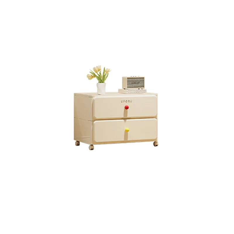 Modern Minimalist Integrated Rectangular PP Movable Multi-Layer Storage Cabinet 2/3/4-Drawer For Bedroom