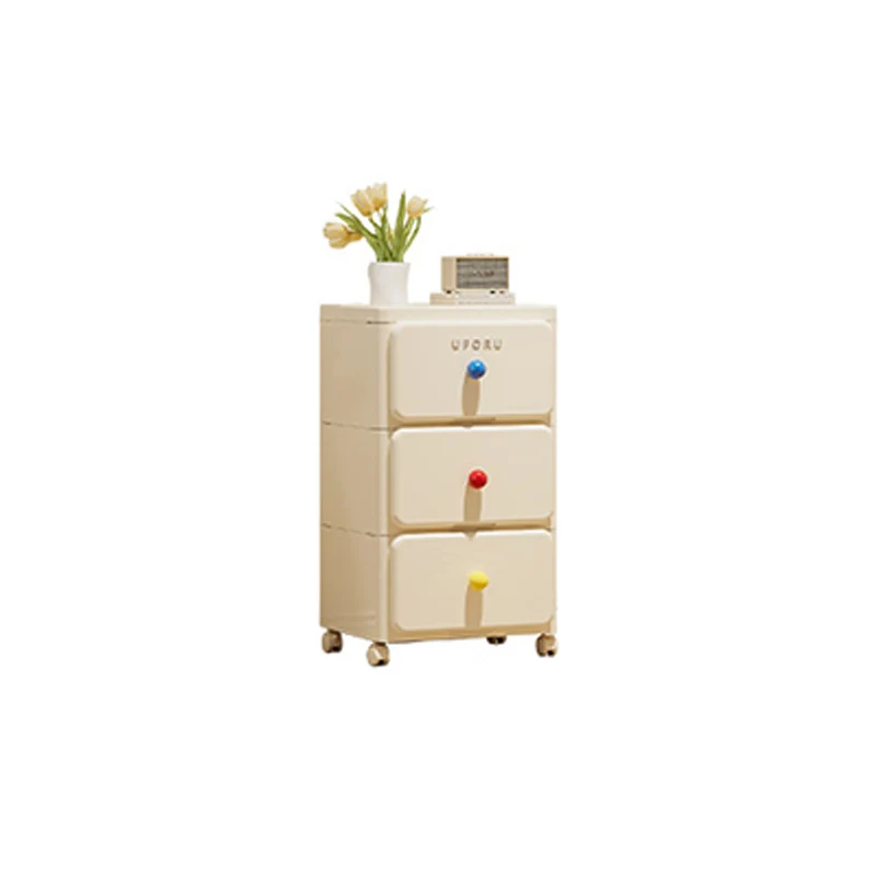 Modern Minimalist Integrated Rectangular PP Movable Multi-Layer Storage Cabinet 2/3/4-Drawer For Bedroom