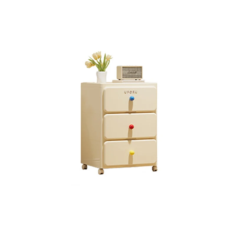 Modern Minimalist Integrated Rectangular PP Movable Multi-Layer Storage Cabinet 2/3/4-Drawer For Bedroom