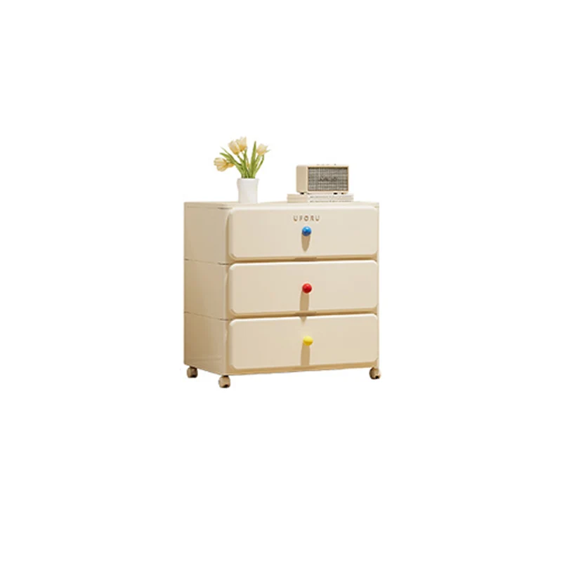 Modern Minimalist Integrated Rectangular PP Movable Multi-Layer Storage Cabinet 2/3/4-Drawer For Bedroom