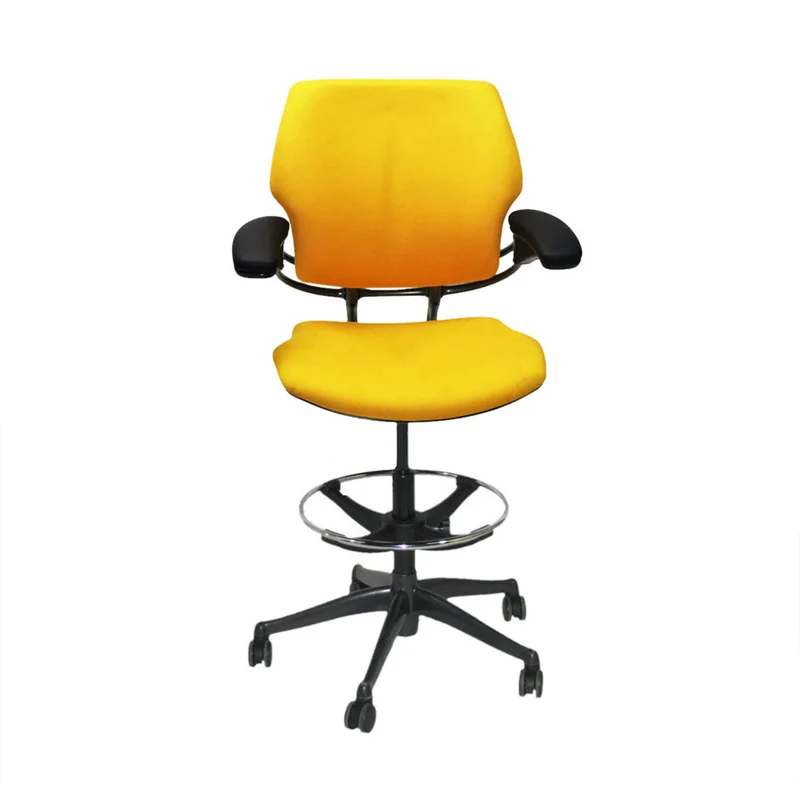 Humanscale: Freedom Draughtsman Chair in Yellow Fabric - Refurbished