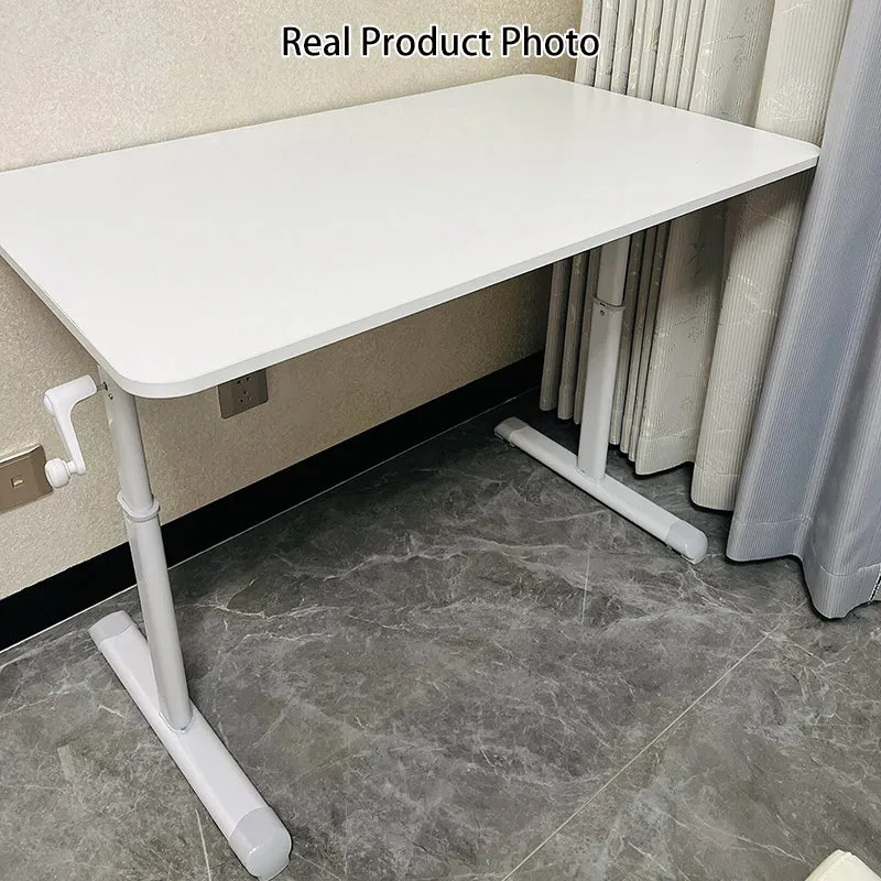 Modern Minimalist Engineered Wood Carbon Steel Rounded Rectangular Kids Study Desk With 1-Tier For Bedroom