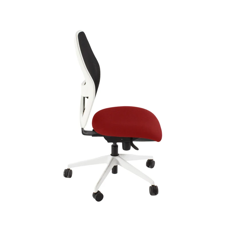 Ahrend: 160 Type Task Chair in Red Fabric/White Frame Without Arms - Refurbished
